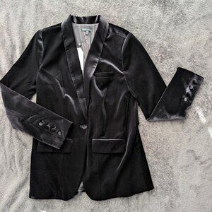 New Universal Standard Black Velvet Blazer, Size S